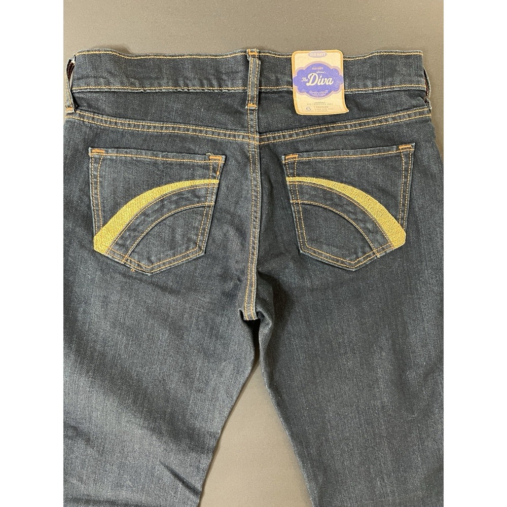 Old Navy The Diva Low Rise Stretch Flared Jeans Women's Size 6 Dark Wash NWT Y2K